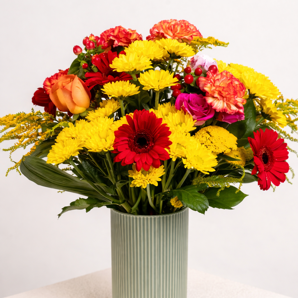 Mazzo di fiori misti giallo consegnato a mano – efiori.com